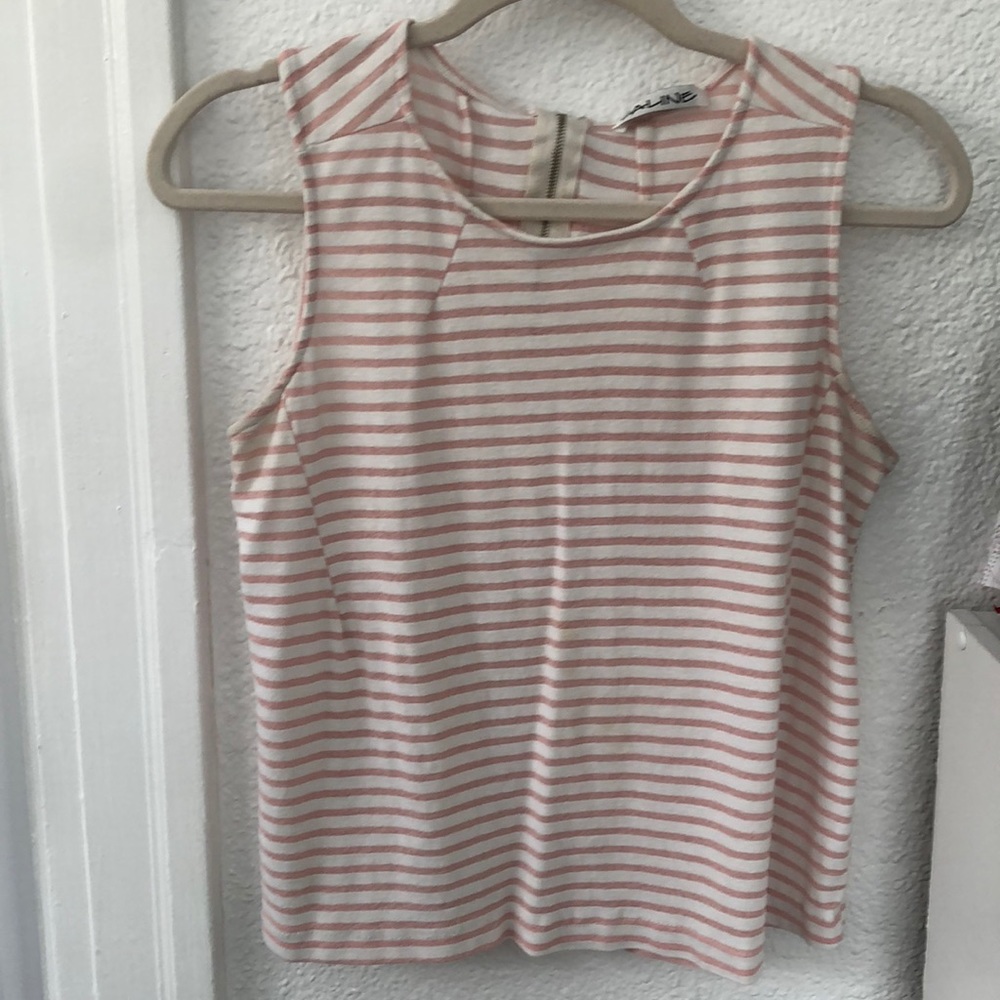 Pink and white tank